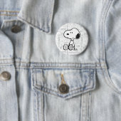 VREEMDEN | Snoopy op Black White Comics Ronde Button 5,7 Cm (In situ)