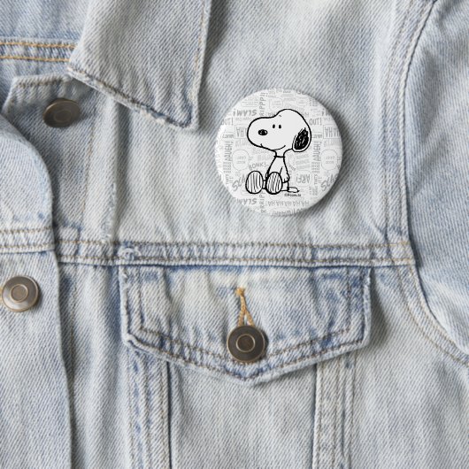 VREEMDEN | Snoopy op Black White Comics Ronde Button 5,7 Cm (In situ)