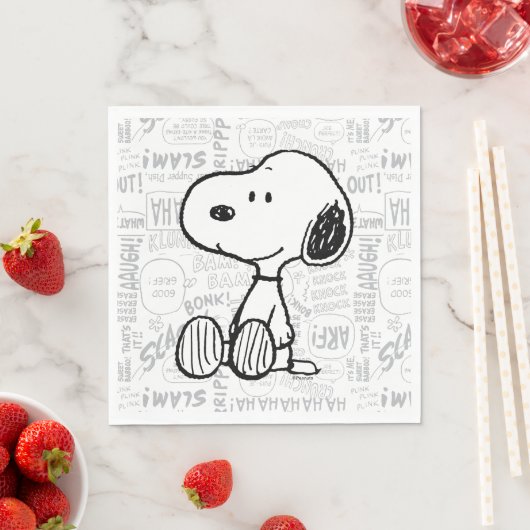 VREEMDEN | Snoopy op Black White Comics Servet (Insitu)