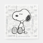 VREEMDEN | Snoopy op Black White Comics Servet (Voorkant)
