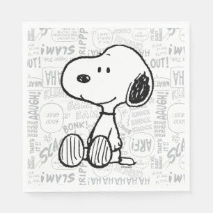 VREEMDEN   Snoopy op Black White Comics Servet