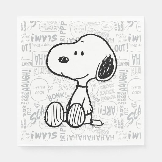 VREEMDEN | Snoopy op Black White Comics Servet (Voorkant)