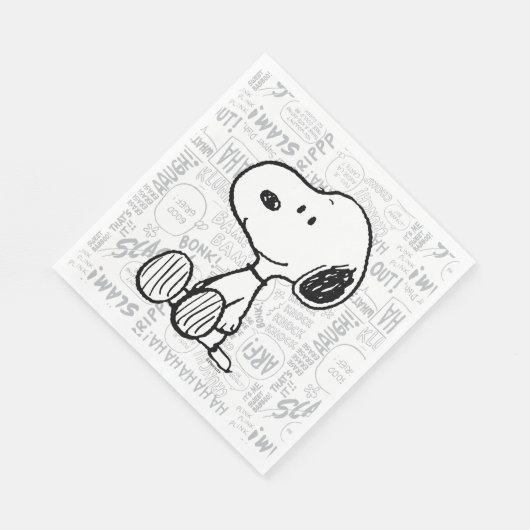 VREEMDEN | Snoopy op Black White Comics Servet (Hoek)