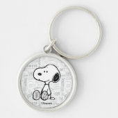 VREEMDEN | Snoopy op Black White Comics Sleutelhanger (Voorkant)