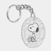 VREEMDEN | Snoopy op Black White Comics Sleutelhanger (Voorkant Links)