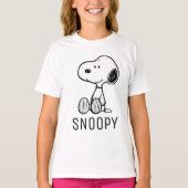 VREEMDEN | Snoopy op Black White Comics T-shirt (Voorkant)
