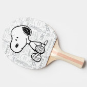VREEMDEN | Snoopy op Black White Comics Tafeltennisbatje (Zijkant)