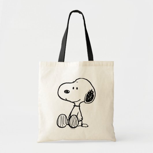 VREEMDEN | Snoopy op Black White Comics Tote Bag (Voorkant)