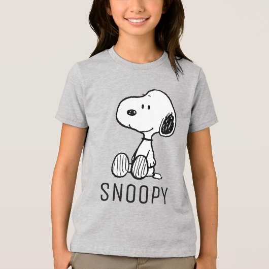 VREEMDEN | Snoopy op Black White Comics Tri-Blend Shirt (Voorkant)