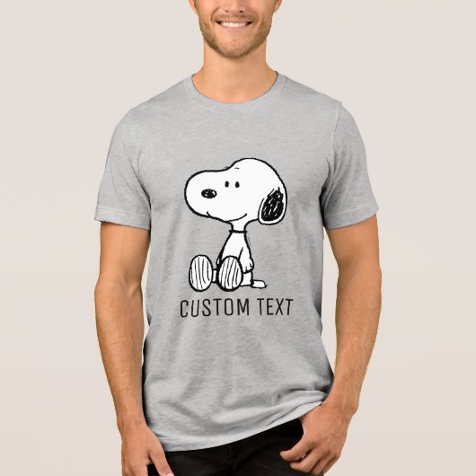 VREEMDEN | Snoopy op Black White Comics Tri-Blend Shirt (Voorkant)
