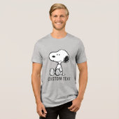 VREEMDEN | Snoopy op Black White Comics Tri-Blend Shirt (Voorkant volledig)