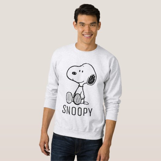 VREEMDEN | Snoopy op Black White Comics Trui (Voorkant volledig)