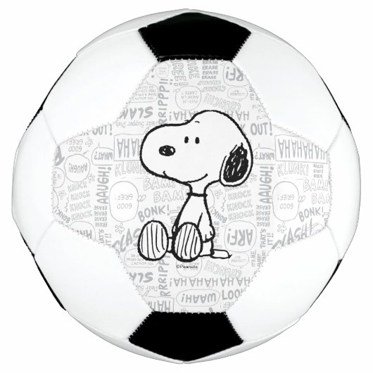 VREEMDEN | Snoopy op Black White Comics Voetbal (Voorkant)