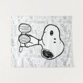 VREEMDEN | Snoopy op Black White Comics Wandkleed (Voorkant (horizontaal))