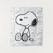 VREEMDEN | Snoopy op Black White Comics Wandkleed (Voorkant)