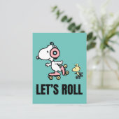 VREEMDEN | Snoopy & Woodstock | Laten we Roll Briefkaart (Staand voorkant)