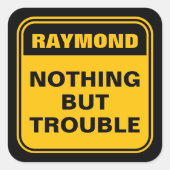 Vreemgeel niets dan waarschuwingsteken squ vierkante sticker (Voorkant)