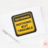 Vreemgeel niets dan waarschuwingsteken squ vierkante sticker (Envelop)