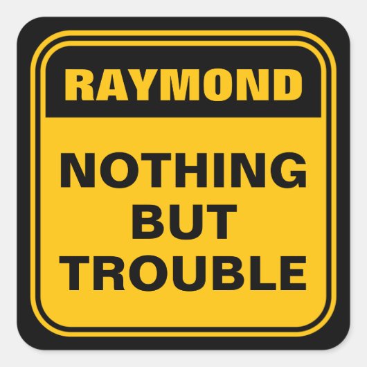 Vreemgeel niets dan waarschuwingsteken squ vierkante sticker (Voorkant)