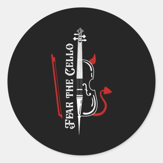 Vrees de cello ronde sticker (Voorkant)