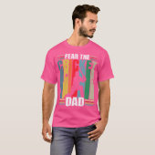 Vrees de cricket vader cricket speler t-shirt (Voorkant volledig)