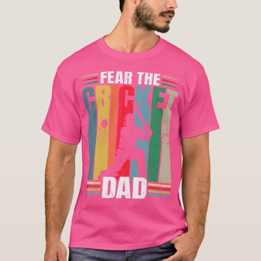 Vrees de cricket vader cricket speler t-shirt (Voorkant)