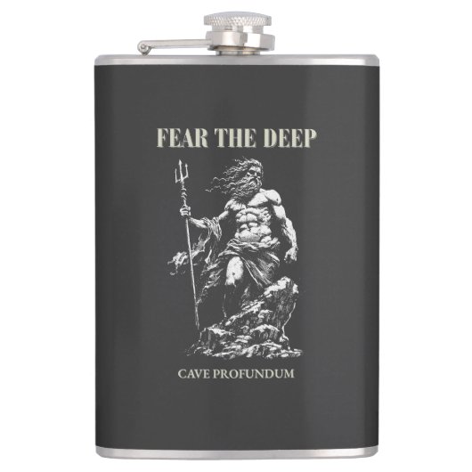 Vrees de Diepte – Poseidon Mythic  Heupfles (Voorkant)