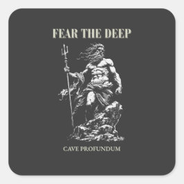 Vrees de Diepte – Poseidon Mythic Vierkante Sticker