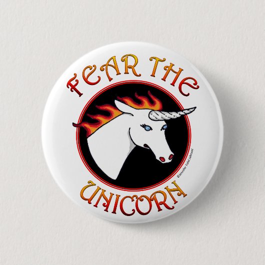 Vrees de Eenhoorn Button Pin (Voorkant)