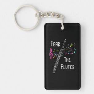 Vrees de fluiten speler fluitist marcheren sleutelhanger