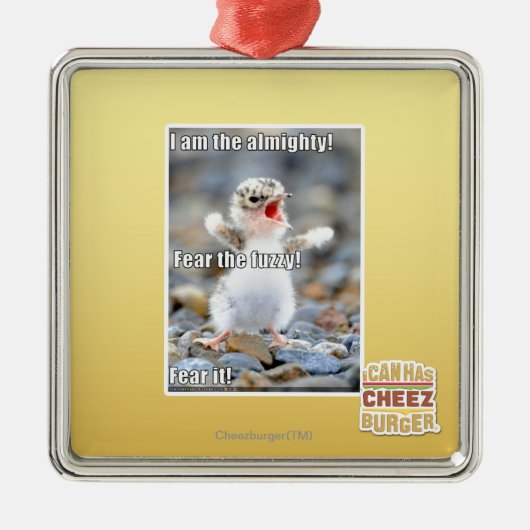 Vrees de Fuzzy! Metalen Ornament (Voorkant)