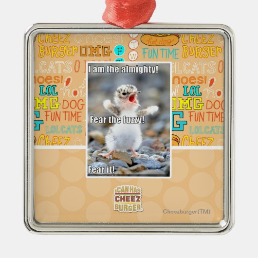 Vrees de Fuzzy! Metalen Ornament (Voorkant)