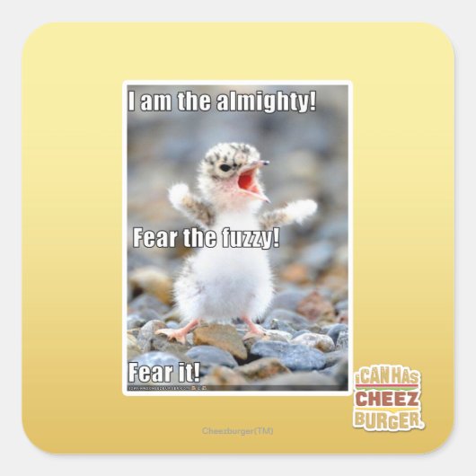 Vrees de Fuzzy! Vierkante Sticker (Voorkant)