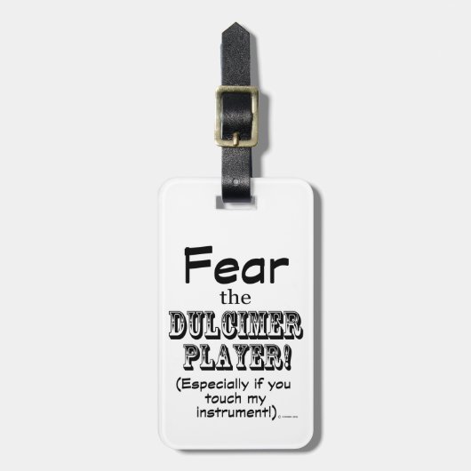 Vrees de speler van de Dulcimer Bagagelabel (Voorkant verticaal)