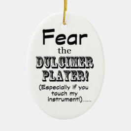 Vrees de speler van de Dulcimer Keramisch Ornament