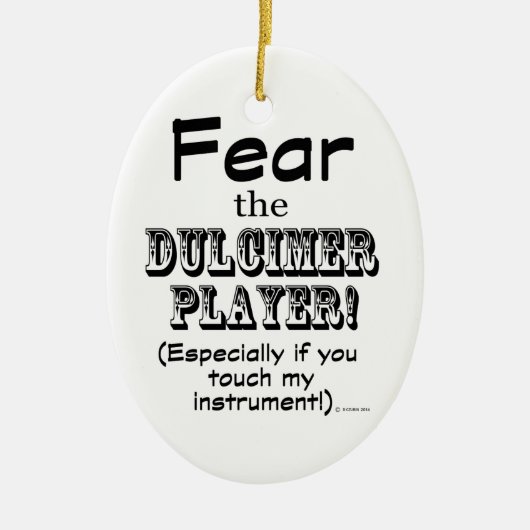 Vrees de speler van de Dulcimer Keramisch Ornament (Voorkant)