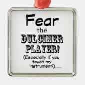 Vrees de speler van de Dulcimer Metalen Ornament (Voorkant)