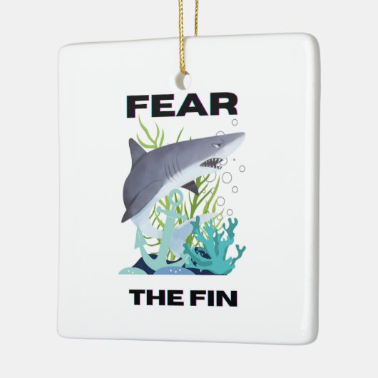 Vrees de vinhaai keramisch ornament (Links)