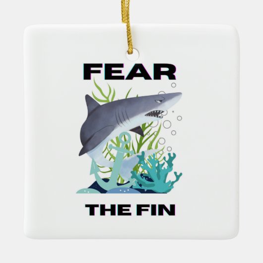Vrees de vinhaai keramisch ornament (Voorkant)