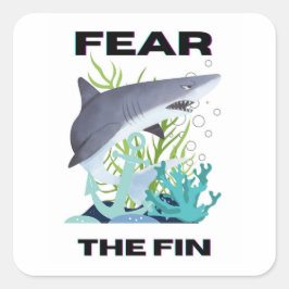 Vrees de vinhaai vierkante sticker