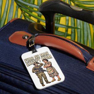 Vrees Geen Man Behalve Mama Militaire 01 Bagagelabel