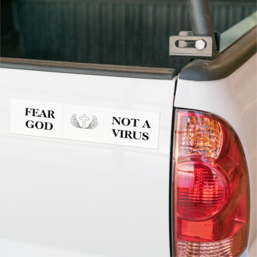 Vrees God geen virus Bumpersticker (Op Truck)