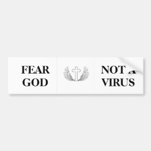 Vrees God geen virus Bumpersticker