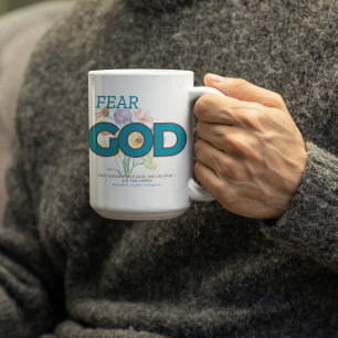 Vrees God met een boeket bloemen Koffiemok