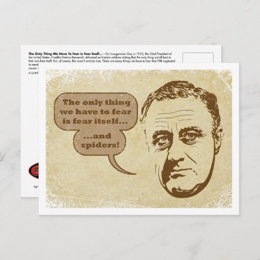 Vrees & het Briefkaart van Spinnen (Voorkant / Achterkant)