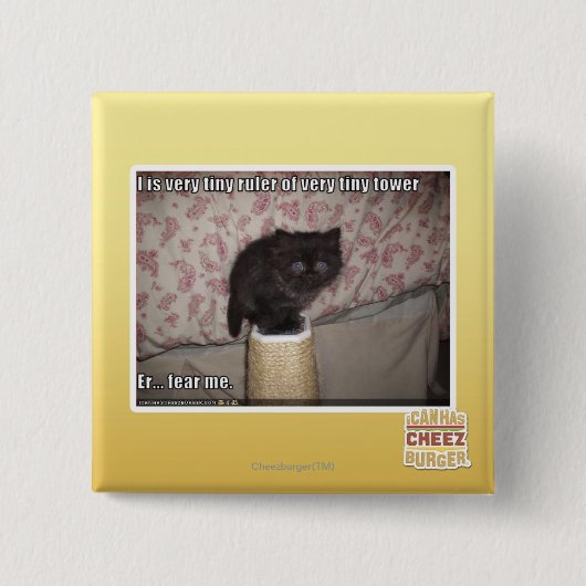 Vrees me vierkante button 5,1 cm (Voorkant)