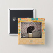 Vrees me vierkante button 5,1 cm (Voorkant /achterkant)