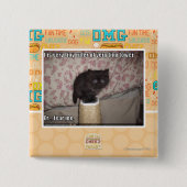 Vrees me vierkante button 5,1 cm (Voorkant)