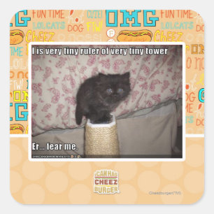 Vrees me vierkante sticker