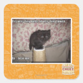 Vrees me vierkante sticker (Voorkant)